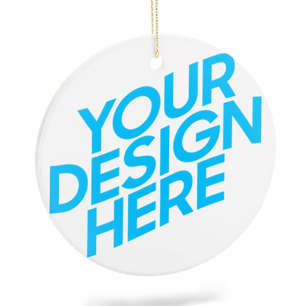 Décoration / pendentif de Noël céramique rond personnalisé avec photo texte motif logo