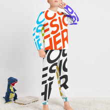 Charger l&#39;image dans la galerie, Pyjama chemise de nuit garçon enfant deux pièces JTZ personnalisé avec photo motif logo texte (impression des multi-images)
