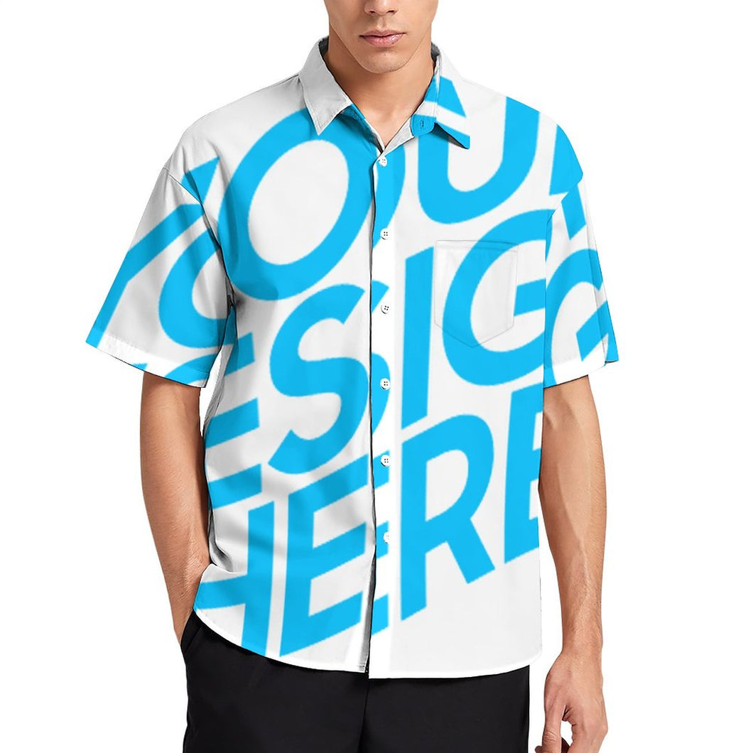 Impression d'image unique chemise d’été manche courte grande taille homme B339 personnalisée avec photo logo motif texte