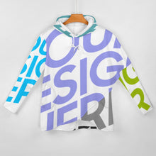Charger l&#39;image dans la galerie, Sweat pull à capuche long Sweatshirt Ourlet Irrégulier pour femme personnalisé avec photo logo texte motif (impression des multi-images)
