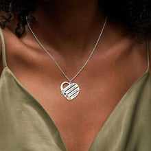 Charger l&#39;image dans la galerie, Collier coeur en argent sterling 925 avec zircone cubique X0001 gravure personnalisé avec prénom texte
