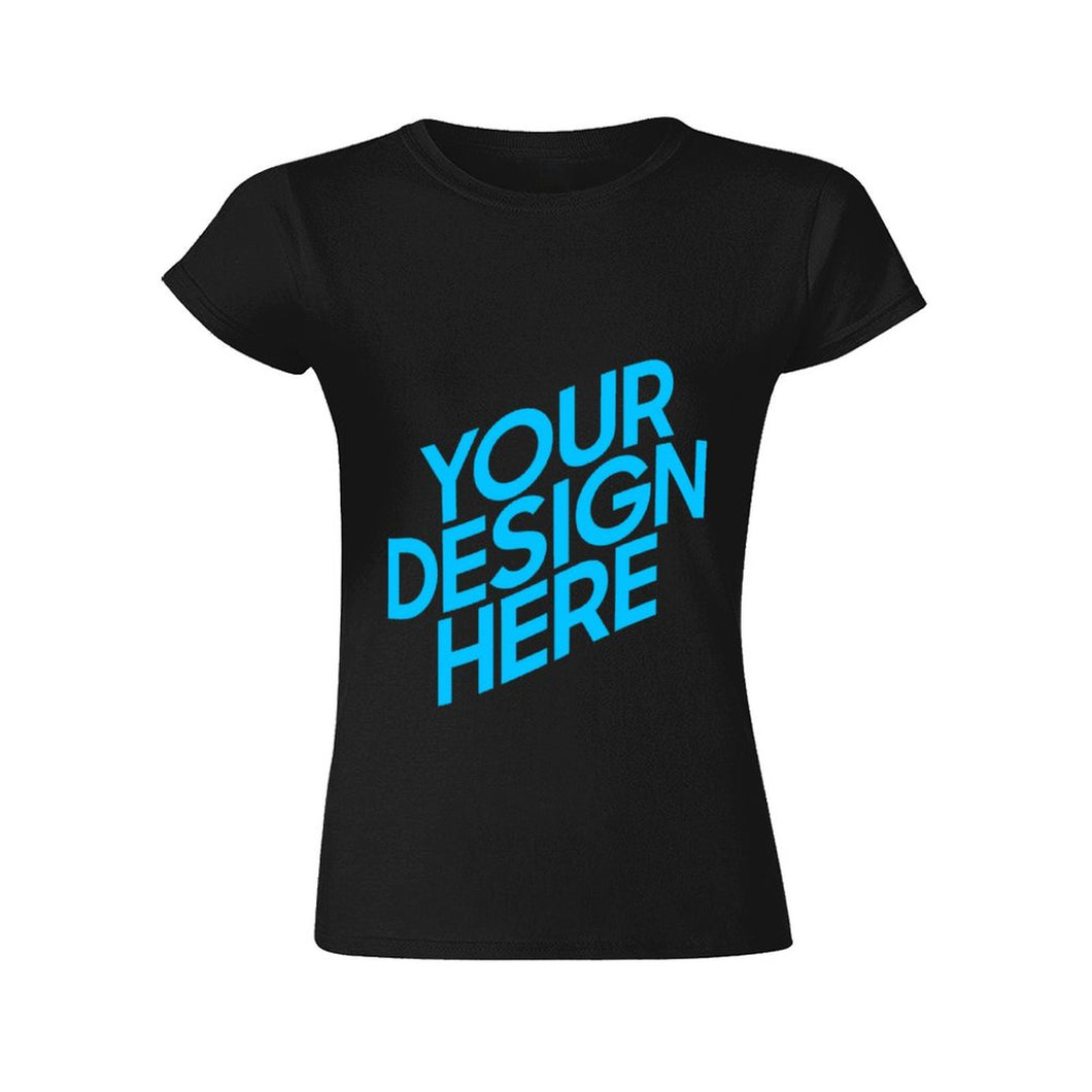 T-shirt tee shirt en coton à manches courtes femme tendance personnalisé avec photo motif logo image texte (impression recto verso)