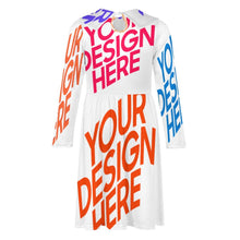 Charger l&#39;image dans la galerie, Robe à manches longues pour fille Robe trapèze F6Q personnalisé avec photo texte prénom (conception multi-images)
