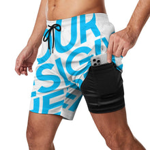 Charger l&#39;image dans la galerie, Maillots de bain short de compression de plage à séchage rapide pour hommes personnalisés avec motif photo texte (conception une image)
