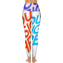 Charger l&#39;image dans la galerie, Pantalons longs de yoga femme / Legging de sport CE003 personnalisé avec photo logo texte (Impression des multi-images)
