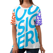 Charger l&#39;image dans la galerie, T-shirt en coton à imprimé code européen pour femmes ZP057 Personnalisé avec photo et texte (Conception multi-images)

