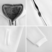 Charger l&#39;image dans la galerie, Sweat à capuche en peluche double couche pour hommes veste à capuche zippée sur le devant personnalisé avec photo motif texte (conception une image)
