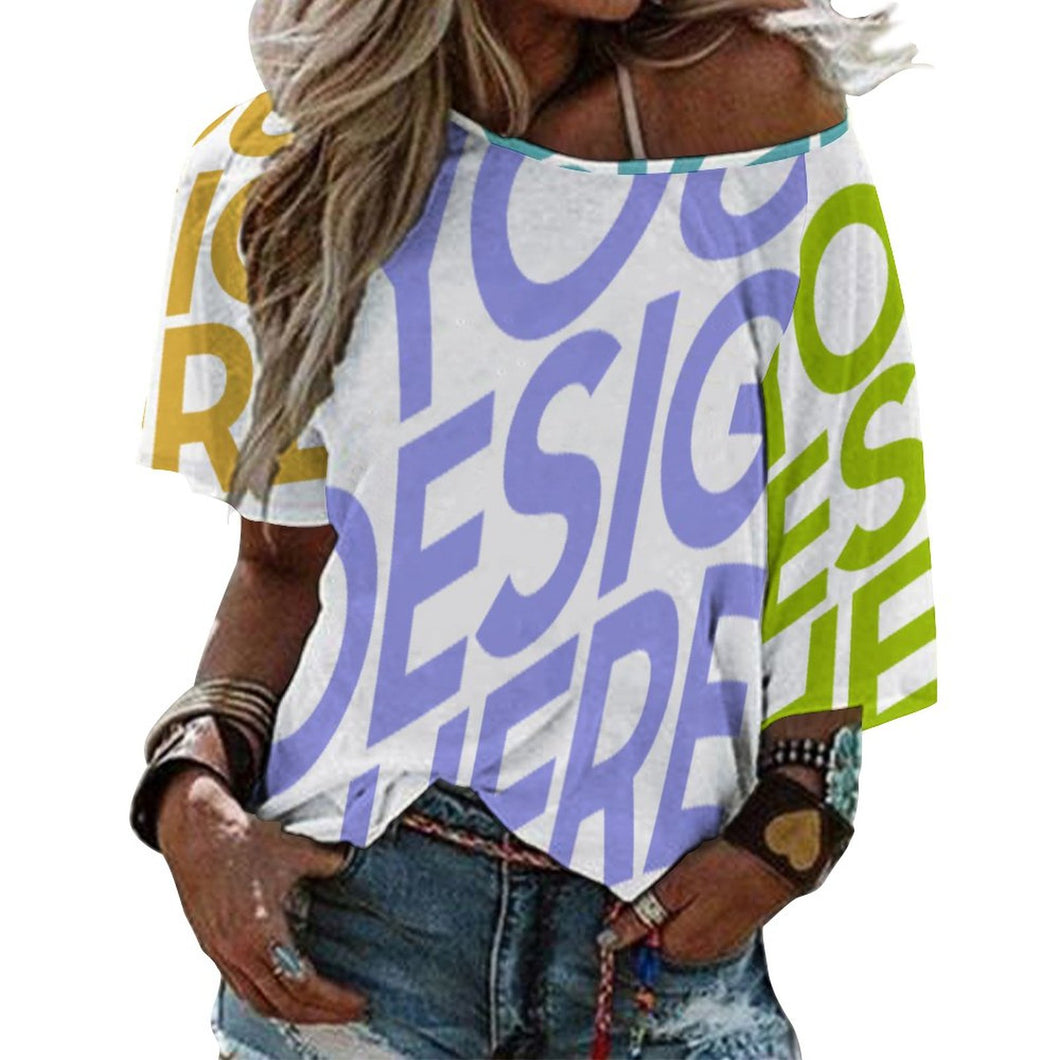 T-shirt tee shirt 1/2 manche pour femmes BAT personnalisé avec photo logo texte motif (impression des multi-images)