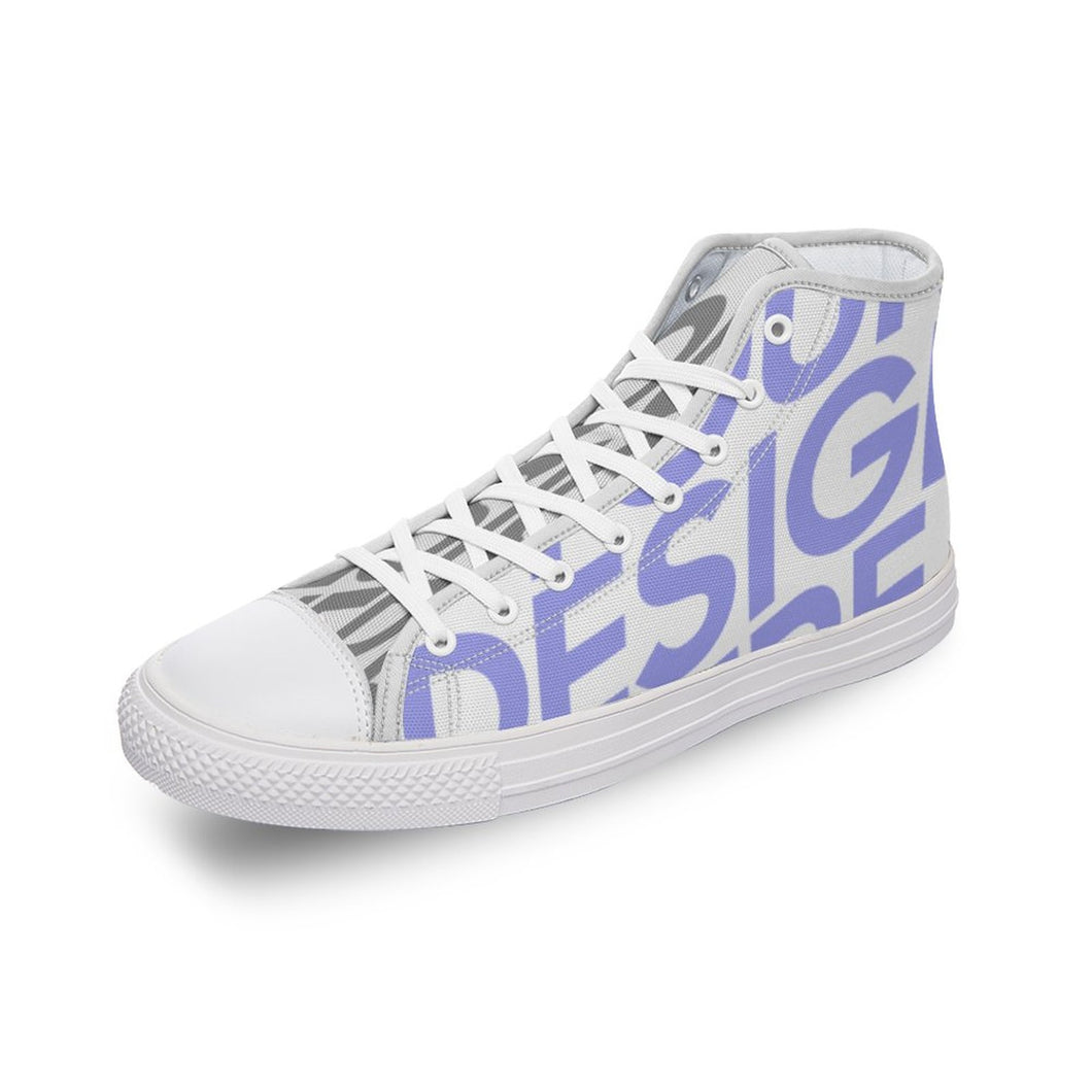 Chaussures en toile montantes unisexe femme homme tendance personnalisées avec photo motif texte logo