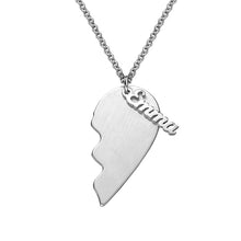 Charger l&#39;image dans la galerie, Collier Coeurs pour couples X0039 longueur ajustable gravure personnalisé avec lettre / prénom
