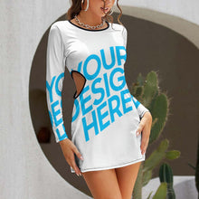 Charger l&#39;image dans la galerie, Robe slim à taille découpée pour femme NZ038 personnalisée avec photo image ou texte
