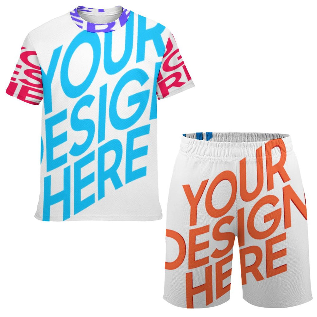 Ensemble tee shirt short junior ado personnalisé avec photo texte motif logo