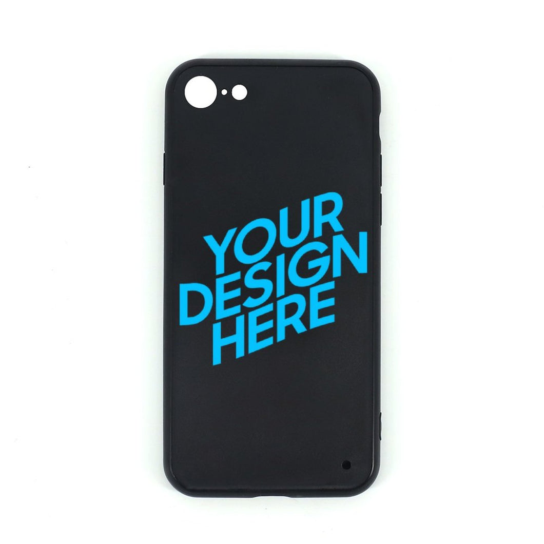 Coque de téléphone en verre TPU noir Iphone 7/8 (offre spéciale) impression personnalisée avec motif texte logo photo