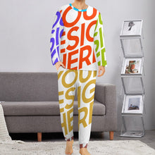 Charger l&#39;image dans la galerie, Pyjama homme à manches longues original grande taille ITZ personnalisé avec photo motif logo texte (impression des multi-images)
