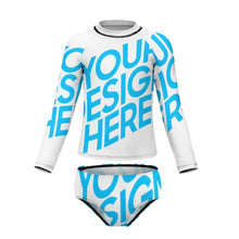 Charger l&#39;image dans la galerie, Maillot de bain/Surf à manches longues fille deux pièces NT020 impression personnalisé avec photo motif logo texte
