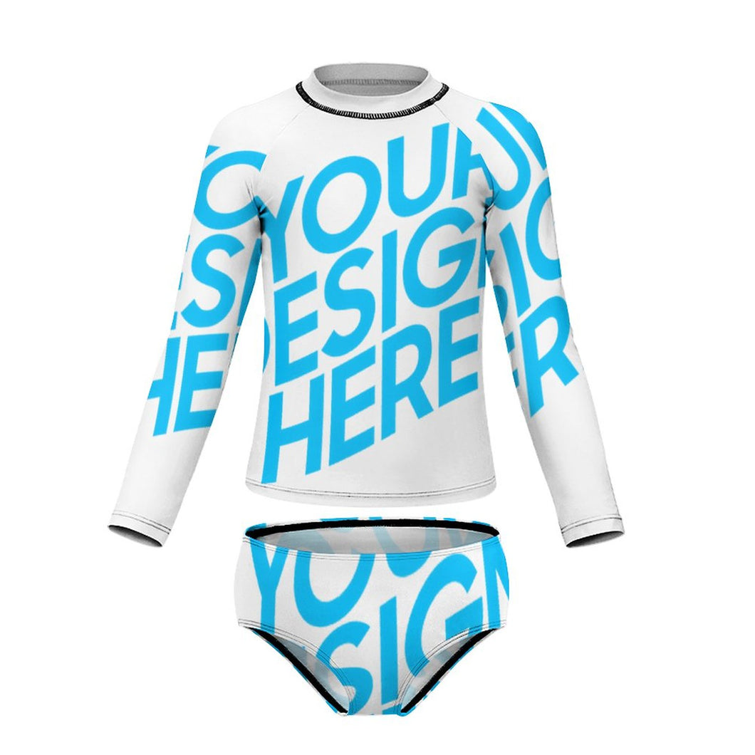 Maillot de bain/Surf à manches longues fille deux pièces NT020 impression personnalisé avec photo motif logo texte