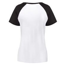 Charger l&#39;image dans la galerie, T-shirt tee shirt raglan à manches courtes 100% coton femme personnalisé avec photo texte
