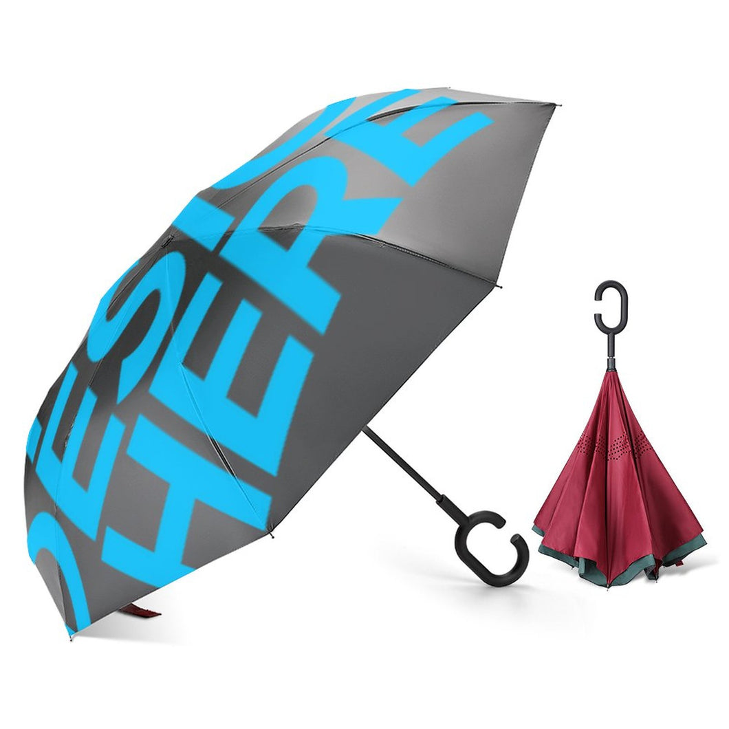Parapluie à ouverture inversé personnalisé avec photo motif image logo texte
