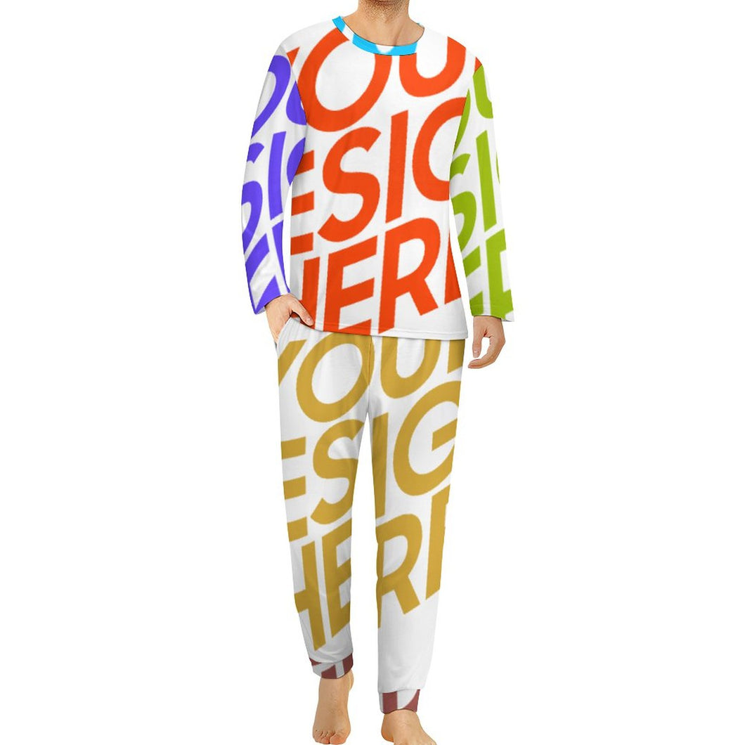 Pyjama homme à manches longues original grande taille ITZ personnalisé avec photo motif logo texte (impression des multi-images)
