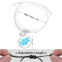 Charger l&#39;image dans la galerie, Bracelets de couple luxe signification (corde noire + corde blanche) SS1407002 impression personnalisés avec photo logo motif texte
