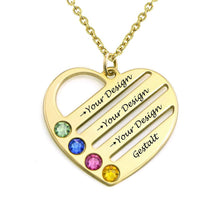 Charger l&#39;image dans la galerie, Collier coeur en argent sterling 925 avec zircone cubique X0001 gravure personnalisé avec prénom texte
