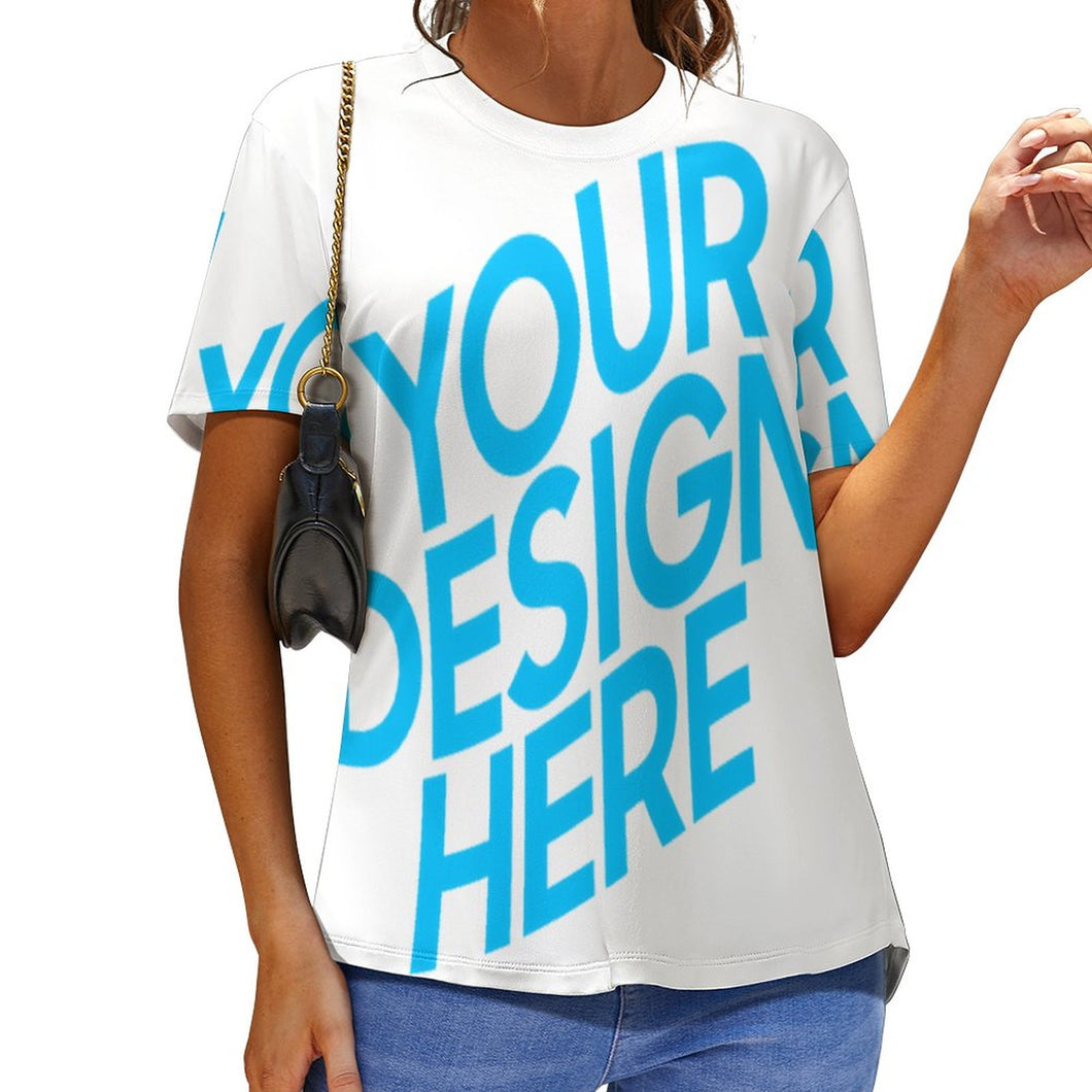 Impression d'image unique T-shirt col rond grande taille confortable femme NT personnalisé avec photo logo texte motif