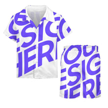 Charger l&#39;image dans la galerie, Ensemble de plage chemise manches courtes et short enfant garçon (2 pièces) A27TZ personnalisé avec texte motif photo (conception une image)
