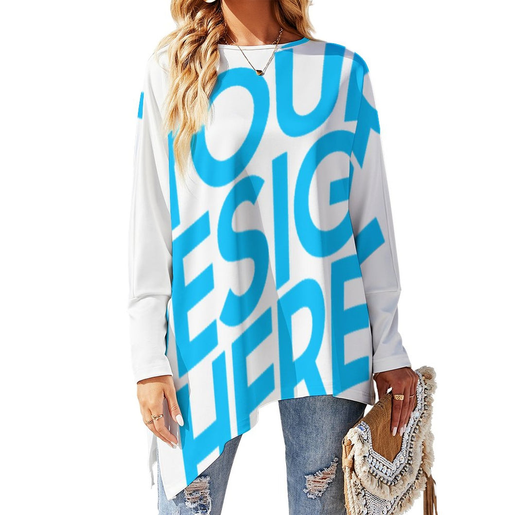 T-shirt tee shirt à manches longues décontracté femme grande taille personnalisé avec photo image motif logo texte (impression d'image unique)