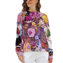 Charger l&#39;image dans la galerie, Sweatshirt col rond  femme / Sweat manche raglan RHDEC2 personnalisé avec photo logo texte motif
