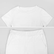 Charger l&#39;image dans la galerie, Impression d’image unique Grande taille Ensemble ensemble short t shirt femme NTZ personnalisé avec photo logo texte motif
