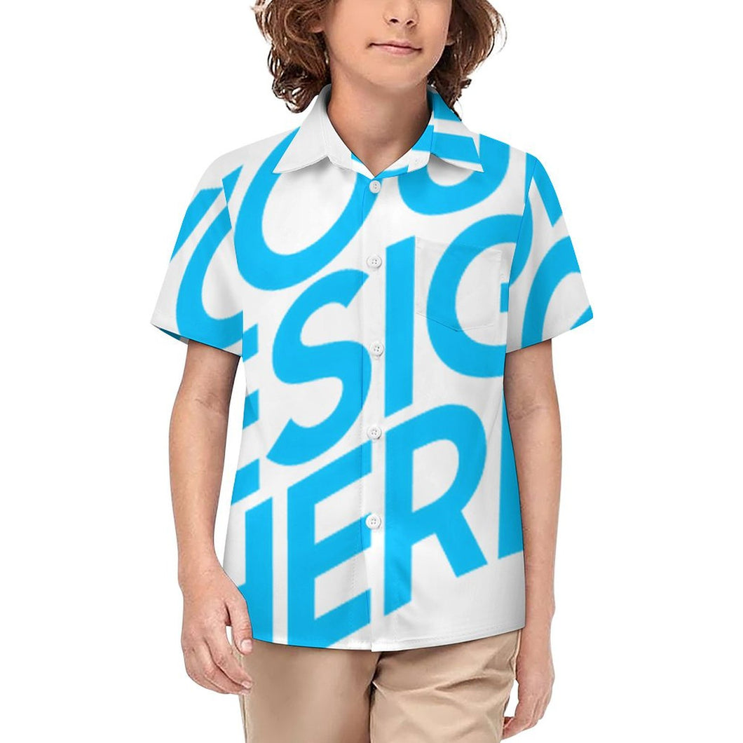 Chemise manches courtes garçon avec poche 225 personnalisé avec photo texte prénom (conception une image)