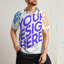 Charger l&#39;image dans la galerie, Polo chemise fonctionnelle homme manches courtes sport ultra-léger avec zip LTPL20 personnalisé avec texte motif photo (conception multi-images)
