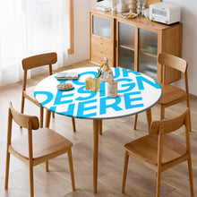 Charger l&#39;image dans la galerie, Nappe de table ronde en tissu oxford imperméable personnalisée avec photo texte motif
