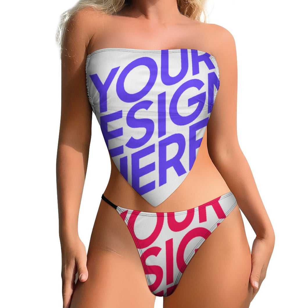 2023 New sexy bustier push-up bikini set 2 pièces maillot de bain J203D65 personnalisé avec logo texte photo (conception multi-images)