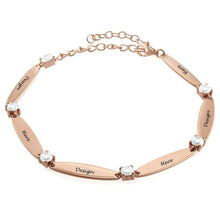 Charger l&#39;image dans la galerie, Femme bracelet barres étincelantes gravé personnalisé avec texte prénom
