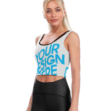 Charger l&#39;image dans la galerie, Crop top soutien gorge de sport forte poitrine femme YJ023 personnalisé avec photo motif logo texte
