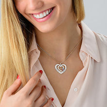 Charger l&#39;image dans la galerie, Collier Coeur argent sterling 925 avec gemme pour femme X0087 gravure personnalisé avec nom du texte
