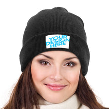 Charger l&#39;image dans la galerie, Bonnet en tricot doux gardant au chaud et confortable unisexe personnalisé avec photo logo motif texte
