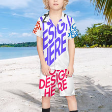 Charger l&#39;image dans la galerie, Ensemble chemise à manches courtes et short de plage garçon (2 pièces) A27TZ personnalisée avec prénom motif texte (conception multi-images)
