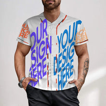 Charger l&#39;image dans la galerie, Maillot de baseball homme J50T personnalisé avec texte motif photo (conception multi-images)
