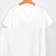 Charger l&#39;image dans la galerie, Robe chemise longue décontractée à manches courtes et col en V avec poches pour femmes BYQ personnalisée avec photo prénom motif texte (impression d&#39;image unique)
