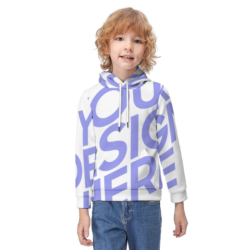 Sweat à capuche pour enfants / Hoodie imprimé personnalisé impression complète avec photo texte logo (Image Unique)
