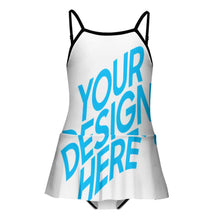 Charger l&#39;image dans la galerie, Maillot de bain tankini fille à volants NT024 design et personnalisé avec votre photo ou texte
