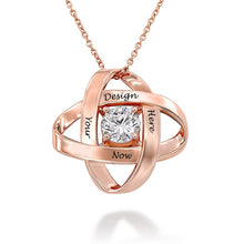 Charger l&#39;image dans la galerie, Pendentif &quot;Eternity&quot; Collier X0028 avec zircons cubiques en argent sterling 925 gravure personnalisé avec prénom
