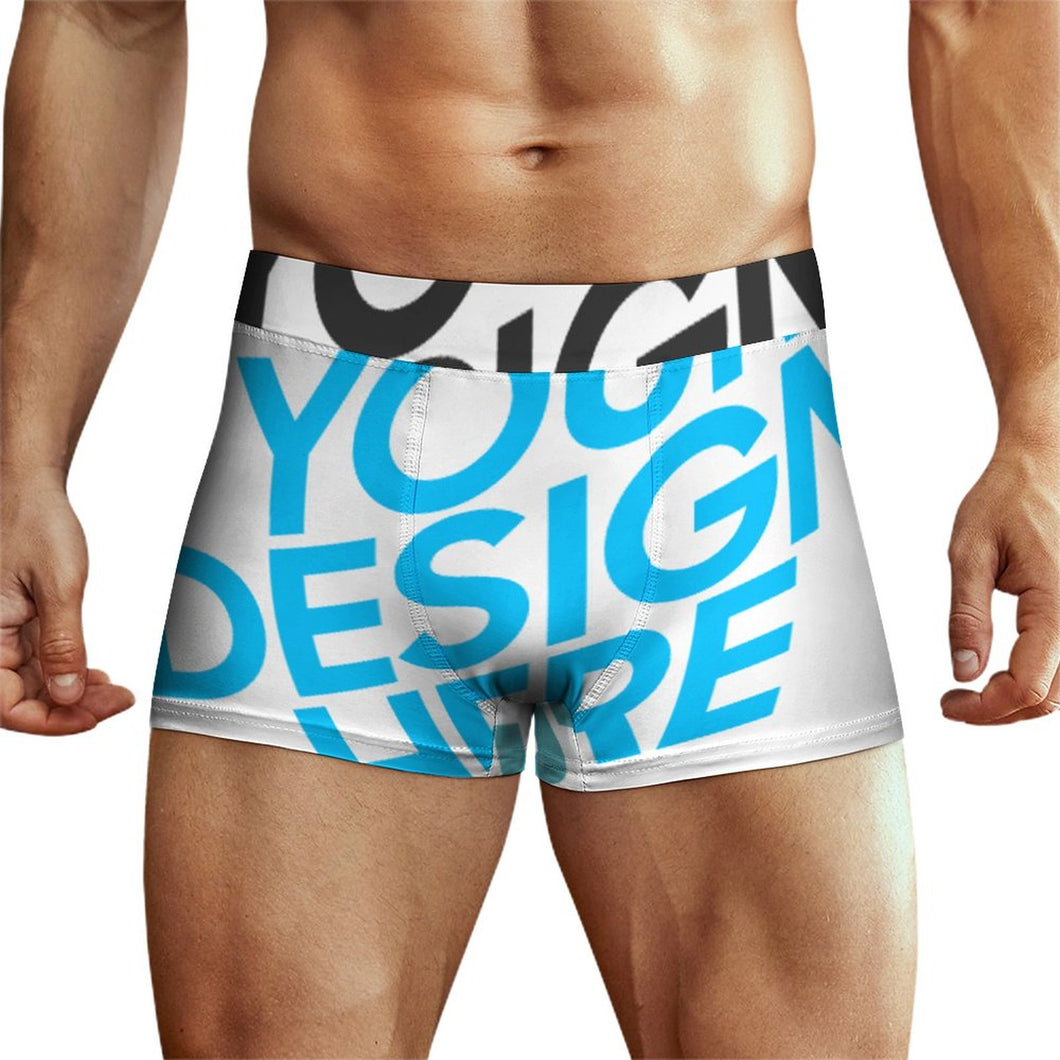 Sous-vêtement boxer caleçons pour hommes personnalisé avec photo texte (conception multi-images)