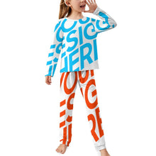 Charger l&#39;image dans la galerie, Pyjama chemise de nuit à manches longues fille enfant Chic Ensemble JTZ- personnalisé avec photo logo texte motif (impression d’image unique)
