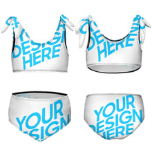 Charger l&#39;image dans la galerie, Maillot de bain deux pièces enfant fille à la mode NT022 personnalisé avec photo motif logo texte

