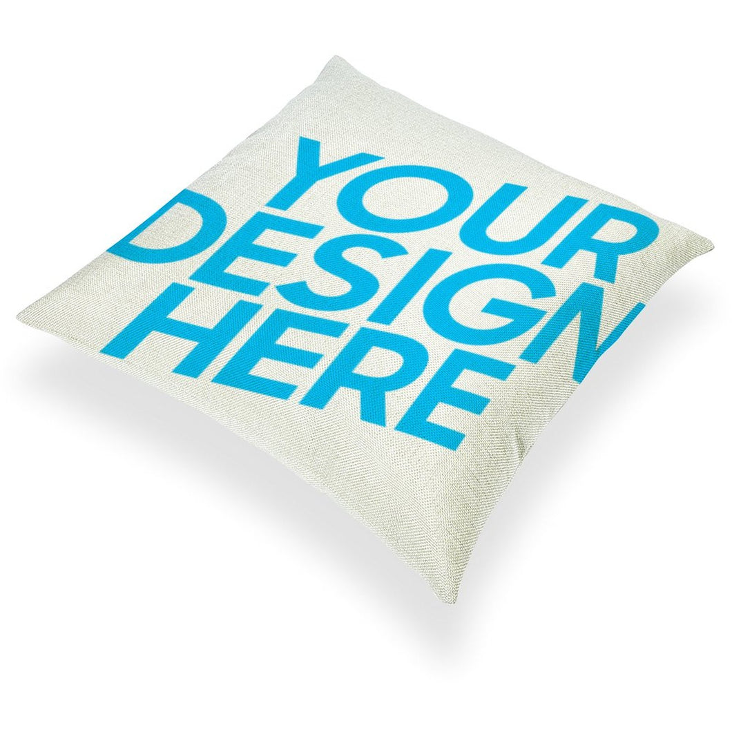 Taies d'oreiller / Housses de coussin en coton lin léger (impression recto-verso) personnalisée avec photo image logo motif texte