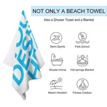 Charger l&#39;image dans la galerie, Serviette de plage / serviette de bain personnalisée avec photo prénom texte logo
