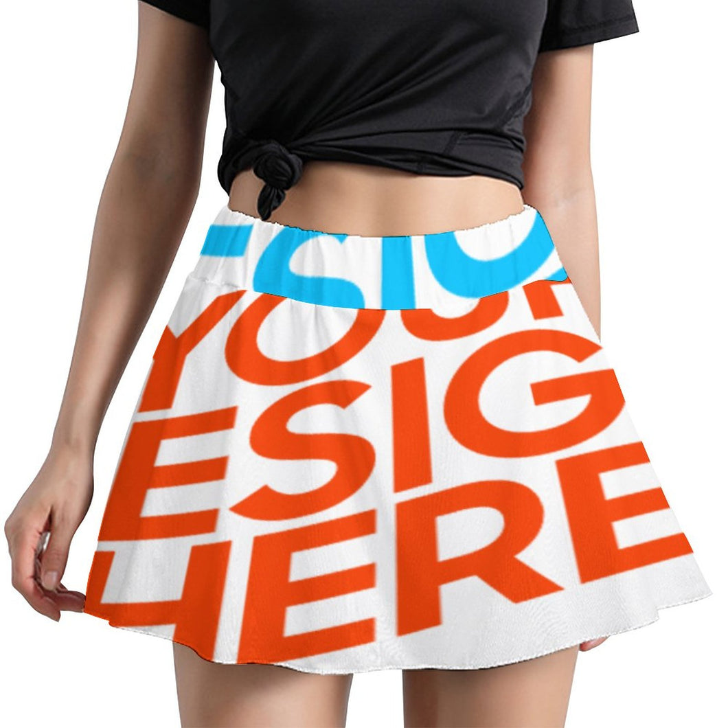 Mini jupe courte femme élégante femme grande taille A593 personnalisée avec motif photo logo texte (impression des multi-images)